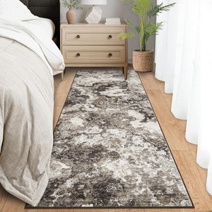 Acekool Washable Abstract Area Rug, Non-Slip Ultra Thin Low Pile Carpet for Living Room Bedroom Office, Lightweight Foldable, Easy Care - 1 of 4