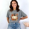 Simply Sage Market Fall Pumpkin Floral Garment Dyed Tee - 2 of 4