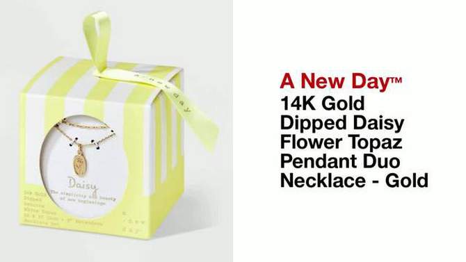 14K Gold Dipped Daisy Flower Topaz Pendant Duo Necklace - A New Day&#8482; Gold, 2 of 5, play video