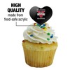 Valdosta Secondary Logo Heart Love Cupcake Picks Toppers Decoration Set of 6 - 3 of 4