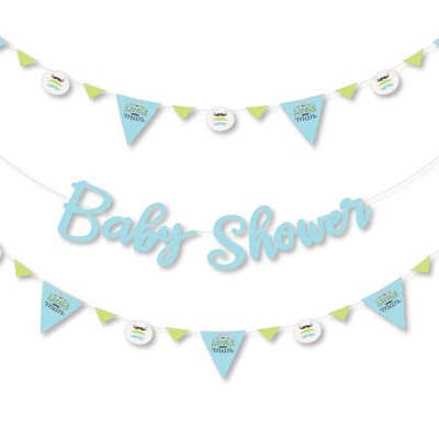 Big Dot of Happiness Dashing Little Man Mustache Party - Baby Shower Letter Banner Decoration - 36 Banner Cutouts and Baby Shower Banner Letters