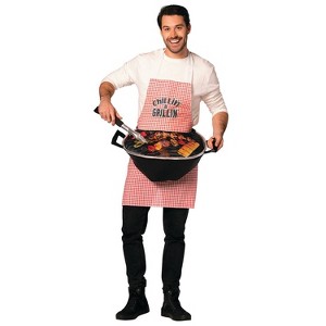 Imposta Costumes Adult Grill Master Apron with BBQ Costume Bodysuit Red One Size - 1 of 1
