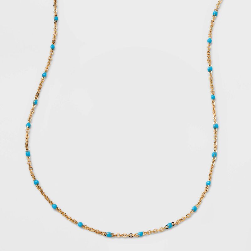 Turquioise Epoxy Beaded Necklace - Universal Thread&#8482; Gold, 1 of 6