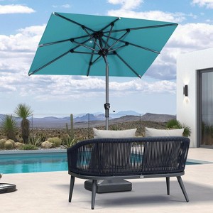 PURPLE LEAF Patio Umbrella Outdoor Table Umbrella Aluminum Frame Market Umbrella Sun Umbrella with 8 Sturdy Ribs - 1 of 4