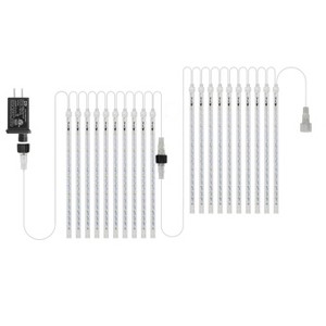 Itopfox 10 Tube 240 LED Icicle Meteor Shower Lights Waterproof Outdoor 22ft Plug In Red Green Christmas Tree Yard House Decoration 1 Pack - 1 of 4