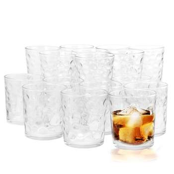 Gibson Home Great Foundations 16 Piece Tumbler and Double Old Fashioned Glass Set in Bubble Pattern