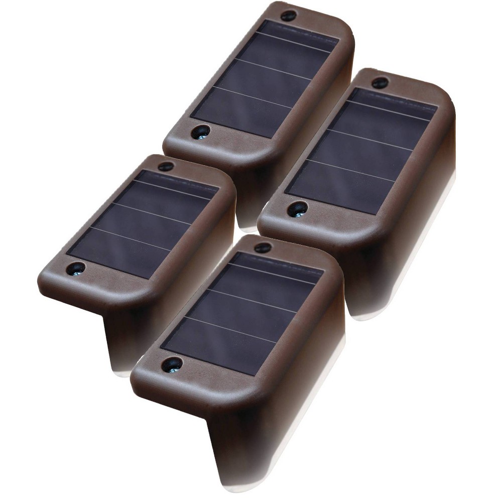 Photos - Chandelier / Lamp Maxsa Innovations 4pk Solar Powered LED Deck Lights Brown: Outdoor Motion Detector Wall Lights, Weather-Resistant, No Wiring