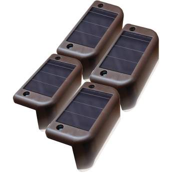 Maxsa Innovations 4pk Solar Powered LED Deck Lights Brown