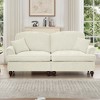 Hrinhom 76.4"W Elegant Mid Century Oversized Large Two Seater Sofa Couch with Flared Arms and Removable Ruffles Pleats Skirts - 4 of 4