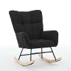 CAVINAS Modern Rocking Chair with Soft Cashmere Teddy Fabric, Accent Armchair with Ergonomic Curved Backrest and Solid Wood Frame - 4 of 4