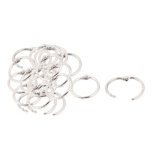 Unique Bargains Office Metal Hinge Locking Looseleaf Book Binder Ring 0.8" Dia Silver Tone 20 Pcs - 1 of 4