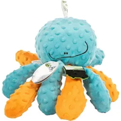goDog Crazy Tugs Octopus Squeaky Plush Dog Toy, Chew Guard Technology
