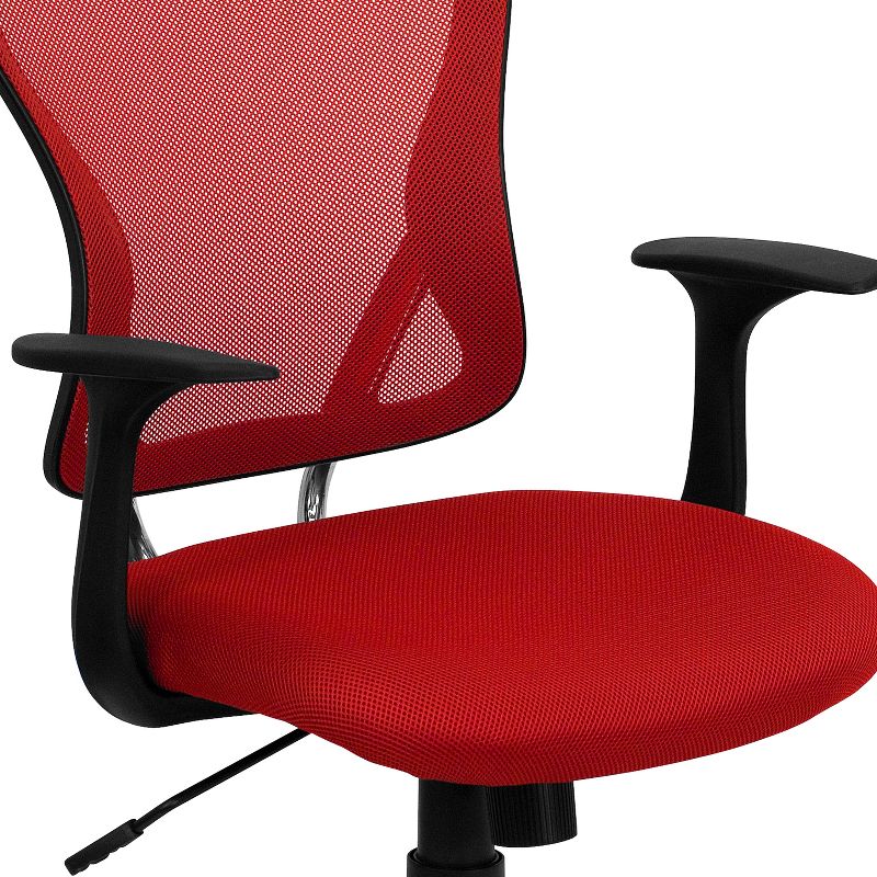 Emma and Oliver Mid-Back Mesh Swivel Task Office Chair with Chrome Base and Arms, 6 of 12