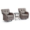 Belord 3 Pieces Small Patio Furniture Set with Swivel Chairs and Tempered Glass Top Accent Table, Outdoor Conversation Set with Extra Wide Back - 4 of 4