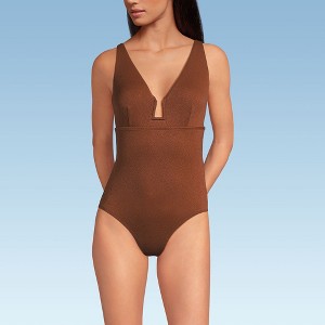 Lands' End Women's Crepe Rectangular Wire One Piece - 1 of 3
