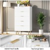 Fluted Wood Dresser - 5-Drawer Modern Chest with Gold Handles, Black & Faux Marble Top, Tall Bedroom Storage, 44.5"H - 4 of 4