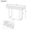 TiramisuBest Retro Minimalist Console Table with Storage, Narrow Sofa Table with Metal Legs for Entryway Hallway Living Room - 4 of 4