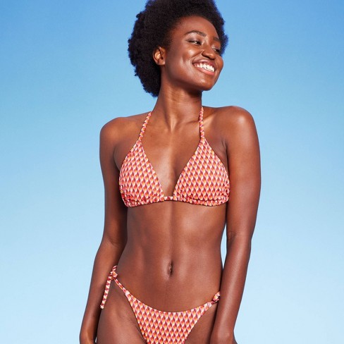 schipper Malen Pigment Women's Ribbed Triangle Bikini Top - Wild Fable™ Geo Print : Target