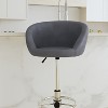 Merrick Lane Bucket Seat Bar and Dining Stool Modern Stool with 360 Swivel, Adjustable Height and Metal Footrest - 3 of 4