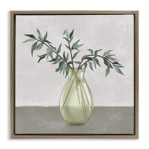 Stupell Industries Vase And Plant Neutral Grey Design, 18" x 18" - 1 of 4