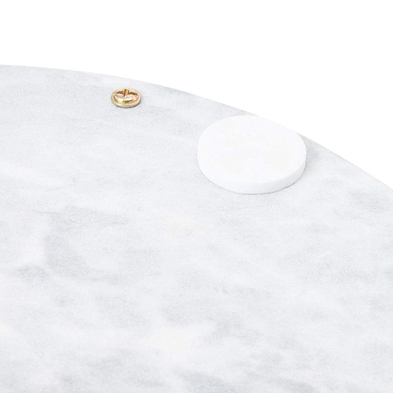 Juvale Round Marble Tray for Vanity with Handles, White Marble and Gold Serving Board for Kitchen, Home Decor, Centerpiece Display, 10.7x10.7x0.4 in, 5 of 9