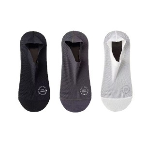 Anna-Kaci Men's No-Show Mesh Socks with Non-Slip Silicone Heel Grip and Breathable Low-Cut Design 3-Pack - 1 of 4