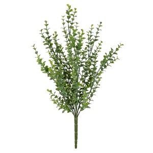 Vickerman 18" Artificial Mini Green Jade Leaf Bush UV Coated, Set of 3 - 1 of 4
