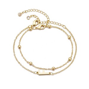 Adornia 14k Gold Plated Initial Bracelet Set - 1 of 1