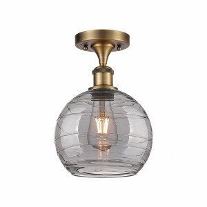 Athens Deco Swirl - 1 Light Semi-Flush Mount In Industrial Style-13 Inches Tall and 8 Inches Wide - 1 of 1