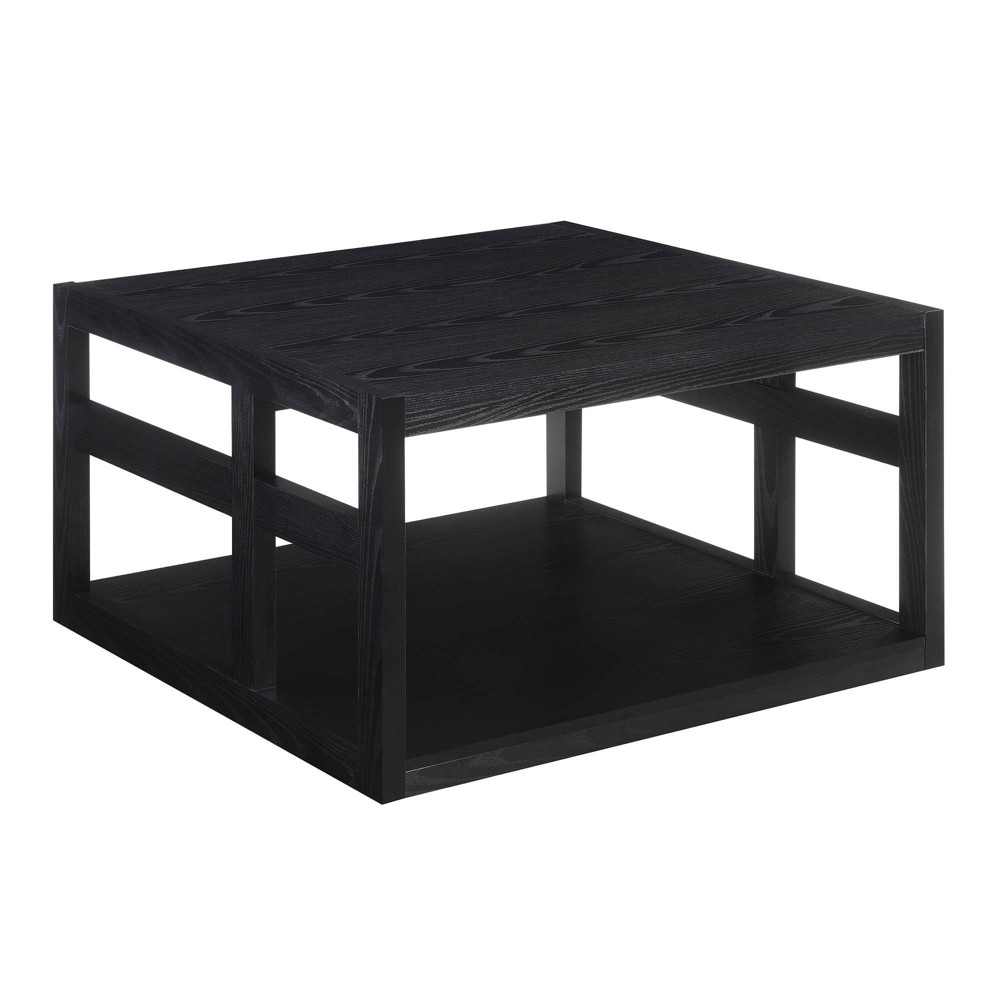 Breighton Home Monterey Square Coffee Table with Shelf in Black