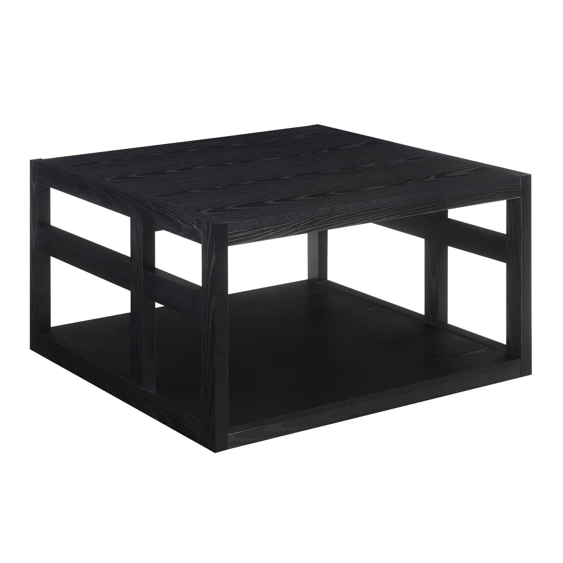 Breighton Home Monterey Square Coffee Table with Shelf in Black