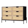 6 Drawers Dresser for Bedroom, Natural Rattan Drawer with Spacious Storage, Wood Chest of Drawers with Metal Legs - 4 of 4