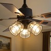 Airsurfer 52-in Matte Black Ceiling Fan with Light Kit, 5-Blades, Glass Shade, Remote Included, 6-inch Downrod - 3 of 4