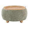 LumiSource Tray Pouf Ottoman Natural Fabric - 3 of 4