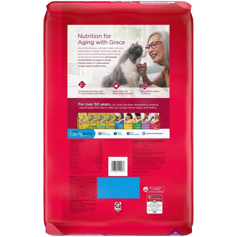 Purina Cat Chow Immune &#38; Joint Health Senior Essentials Chicken Flavor Dry Cat Food - 14lbs, 4 of 9