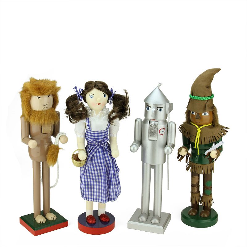 Northlight Set of 4 Decorative Wizard of Oz Wooden Christmas Nutcrackers, 1 of 2