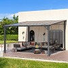 CLIHOME 12 ft. x 12 ft. Aluminum Sloped Roof Outdoor Hardtop Pergola with UV-Blocking Polycarbonate Patio Cove - 3 of 4