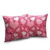 Pink Pillow Covers 18x18 Pink White Love Heart Pillow Case Throw Pillow Covers - 3 of 3