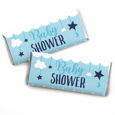 Big Dot of Happiness It's a Boy - Candy Bar Wrapper Blue Baby Shower Favors - Set of 24