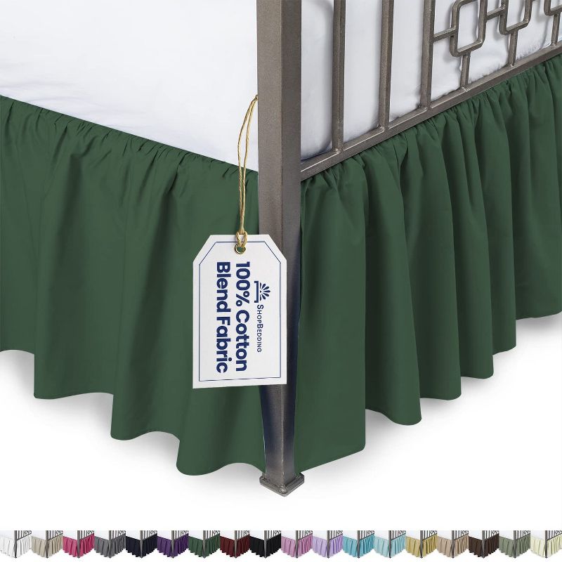 Shopbedding Ruffled Bed Skirt with Split Corner, Cotton Blend Dust Ruffle, 1 of 5