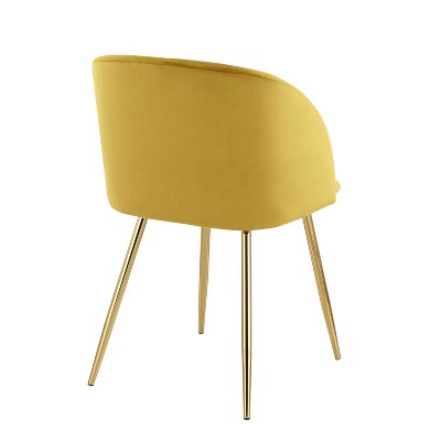 Set of 2 Contemporary High-Back Chartreuse Velvet Dining Chairs