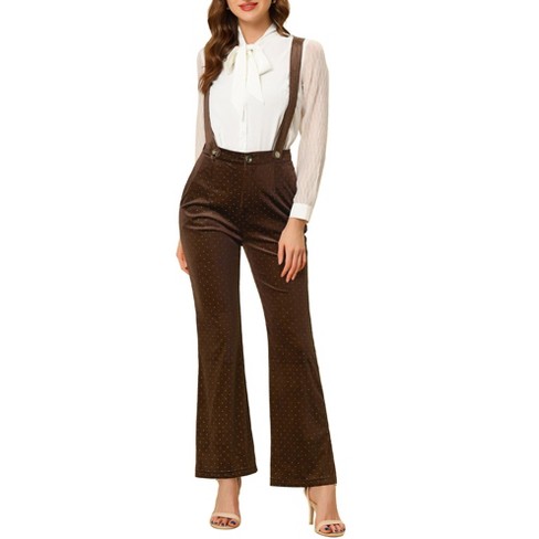 Allegra K Women's High Waist Velvet Pants 