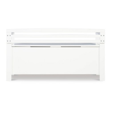 White Coastal Cottage Storage Bench with Flip-Top Lid