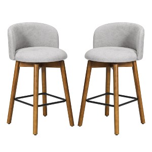 WestinTrends Soho Modern Chenille Upholstered 26" Counter Height Swivel Bar Stools (Set of 2) - 1 of 4