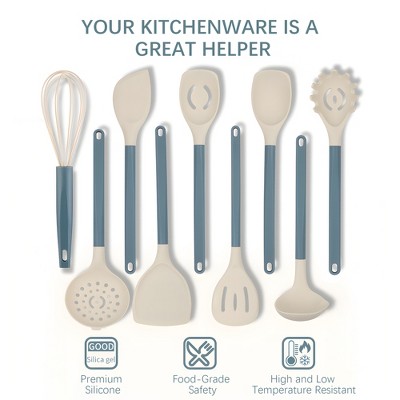 SUGIFT 21-Piece Silicone Kitchen Cooking Utensils Set with Measuring Cups Spoons Storage Container Heat Resistant — фото 6