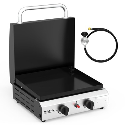 ROVSUN 2-4 Burner Propane Gas Griddle with Ignition and Regulator, 20000-40000BTU Potatble Grill for Backyard Patio Outdoor Cooking BBQ