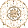 27" x 15" Iron Eclectic Sun Windchime Gold - Olivia & May: Coastal-Inspired, Dreamcatcher Design, Outdoor Garden Decor - 4 of 4