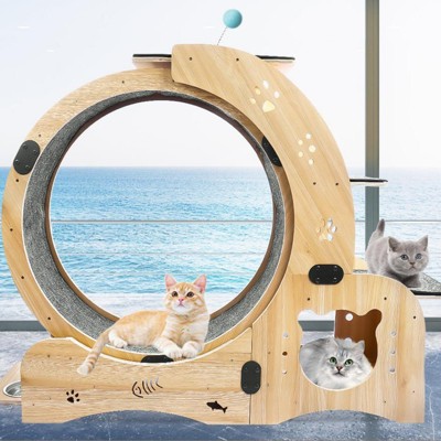FURNIinspire Cat Wheel 6-in-1 Cat Exercise Wheel, Upgraded Cat Wheel Exerciser, Cat Running Wheel with Silent Wheel, 55.1"*14.56"*48.4"