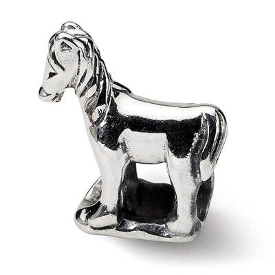 Black Bow Jewelry Sterling Silver Prancing Horse Bead Charm