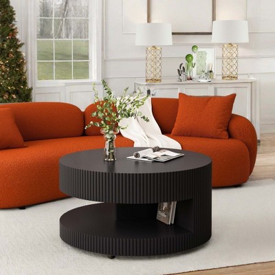 NicBex Modern Round Coffee Table with Storage for Living Room and Bedroom